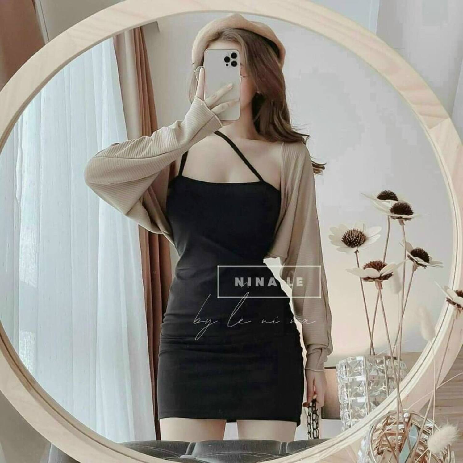 [Voucher 50k Freeship Max 0 đồng toàn quốc]SET ĐẦM BODY ÔM HAI DÂY CHẤT THUN DÀY CO GIÃN KÈM ÁO KHOÁC MỎNG QUYẾN RŨ