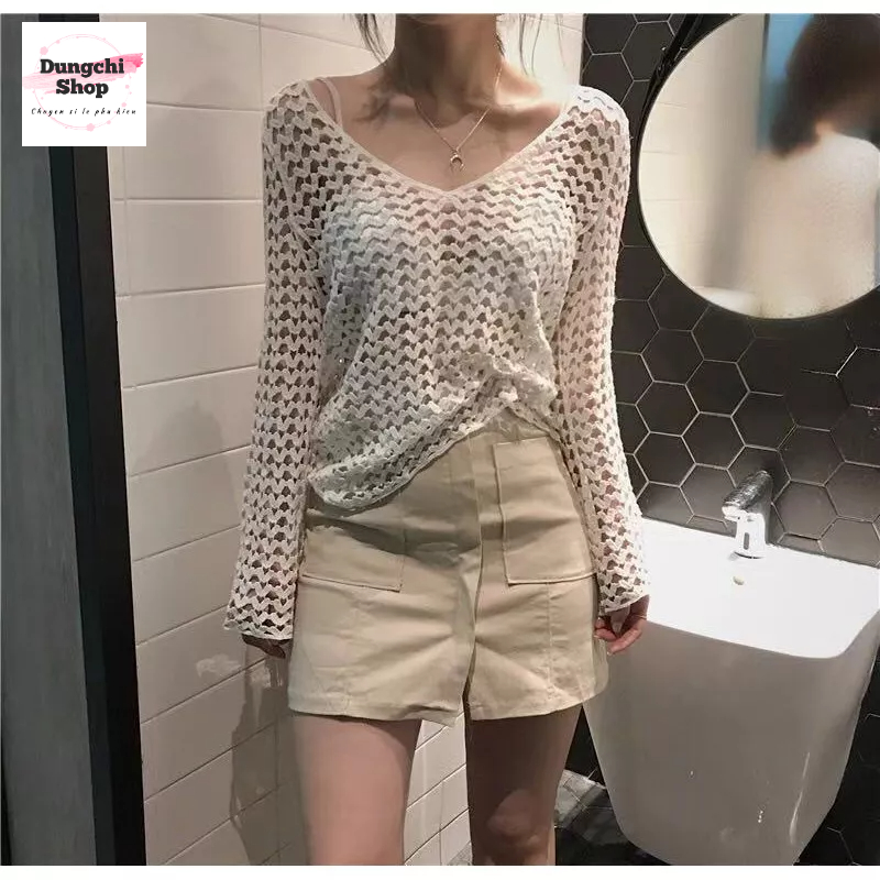 Áo ren lưới đi biển sexy