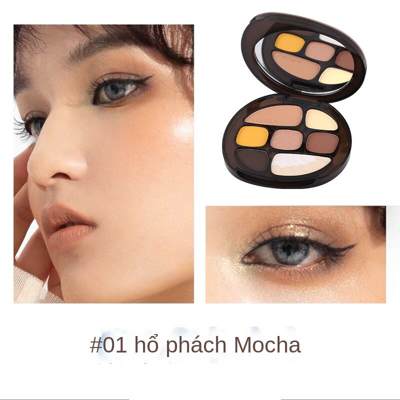 Bảng phấn mắt 7 màu Shell Amber Glitter Diamond Eye Shadow phấn mắt