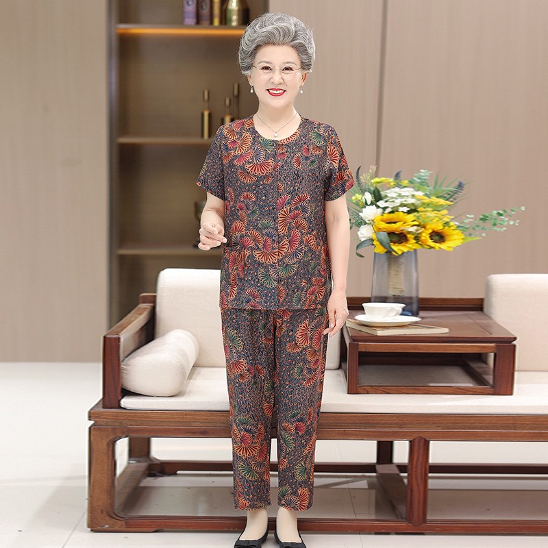 Đồ bộ mặc nhà cho bà già bộ mặc nhà nữ trung niên