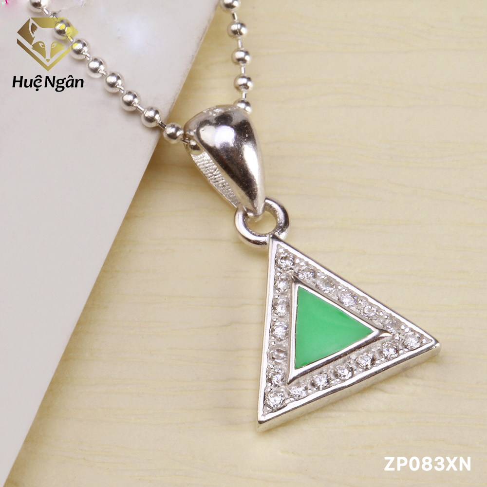Mặt dây chuyền nữ trang sức bạc Ý S925 Bạc Xinh - Hình tam giác ZP083