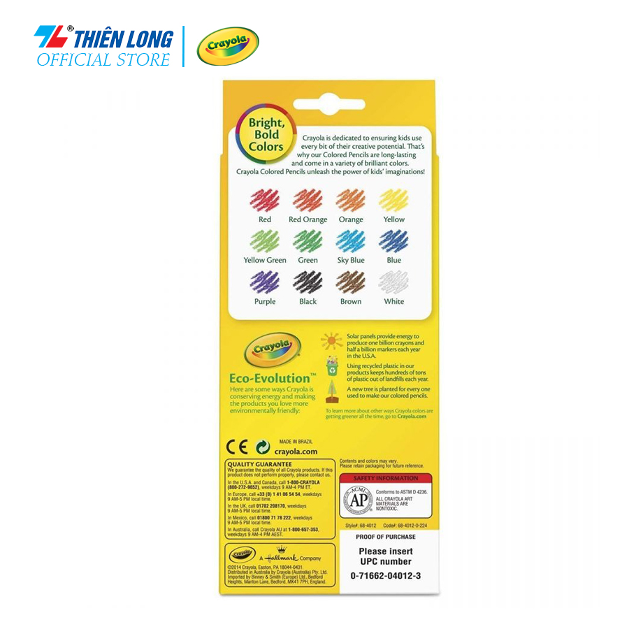 Hộp 12 cây chì màu Crayola Colored Pencils