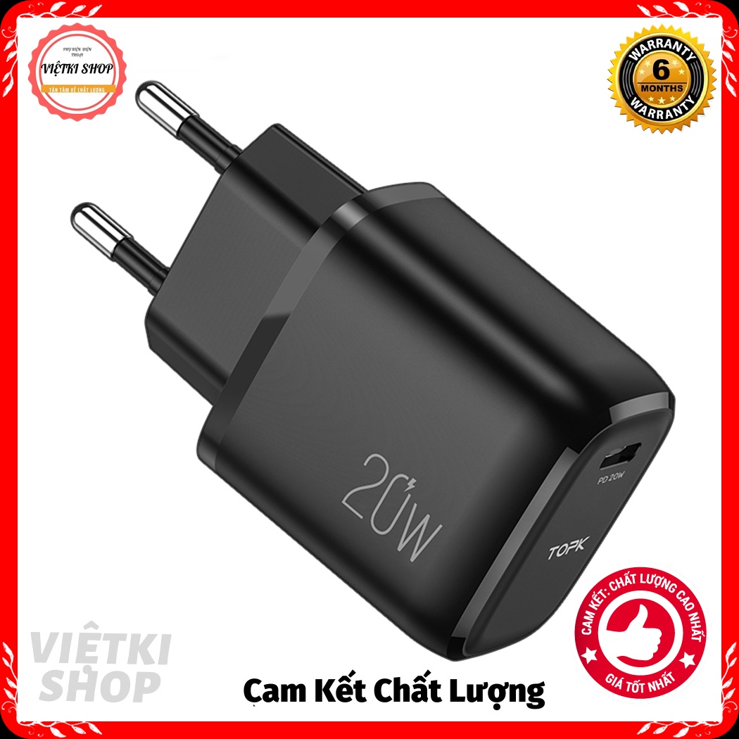 Củ Sạc Nhanh 20W Pd3.0 Qc3.0 Đầu Cắm Type C và USB