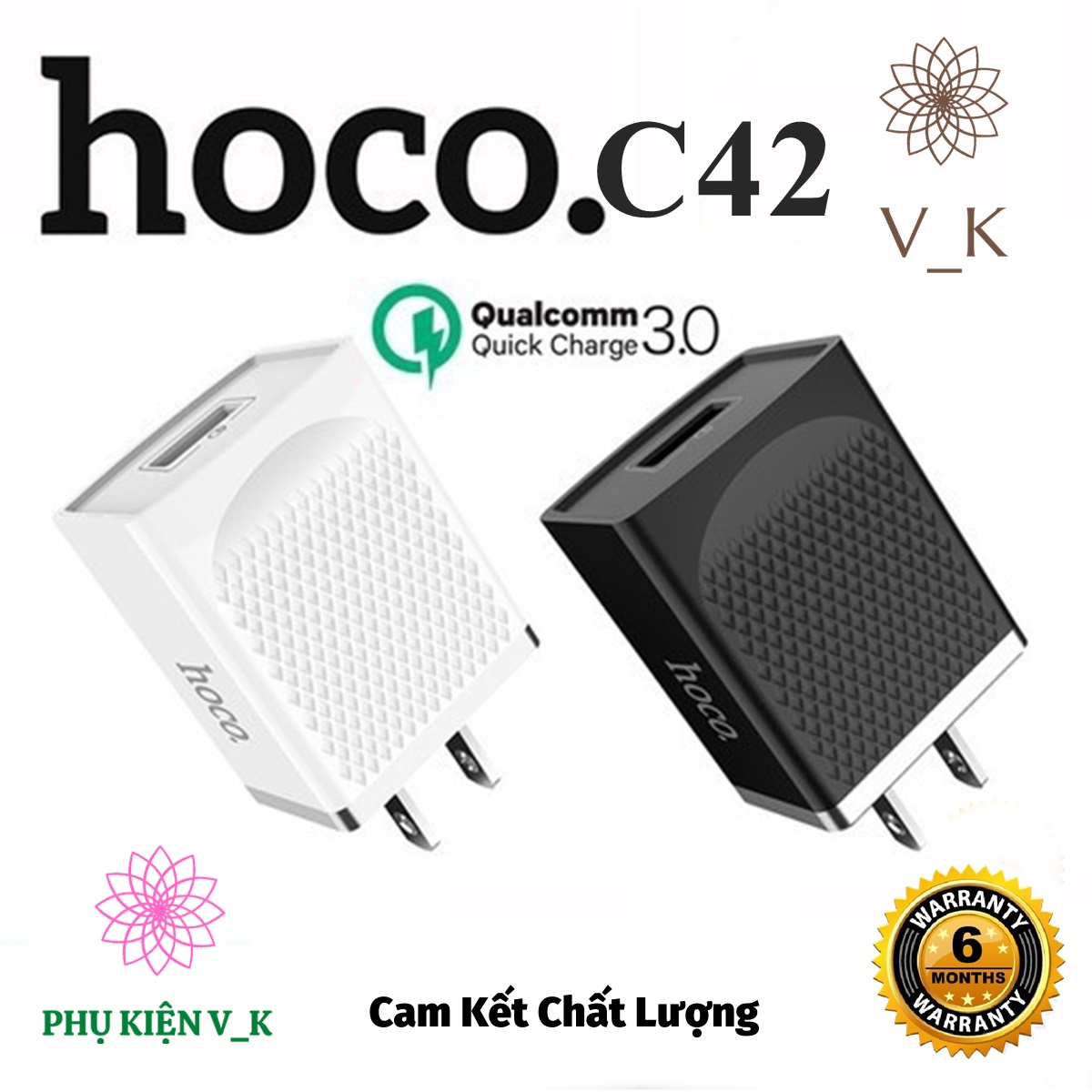 Củ sạc nhanh HOCO C42/C42A Qualcomm Quick Charge 3.0 18W