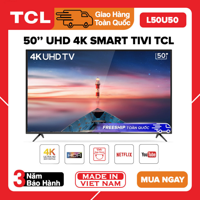 Bảng giá [TRẢ GÓP 0%] Smart Tivi TCL 50 inch UHD 4K - Model L50U50 HDR, Mirco Dimming, Dolby, T-Cast, Tivi Giá Rẻ - Bảo Hành 3 Năm