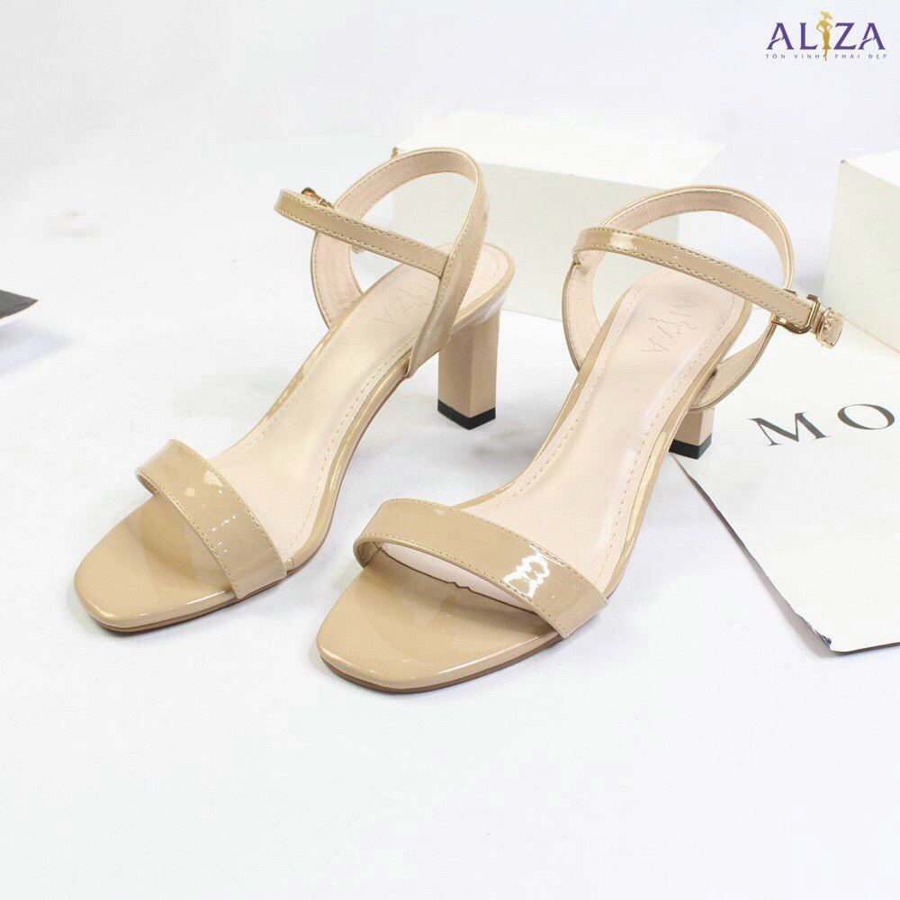 Giày sandal 7 phân gót trụ phối dây mảnh _A10T