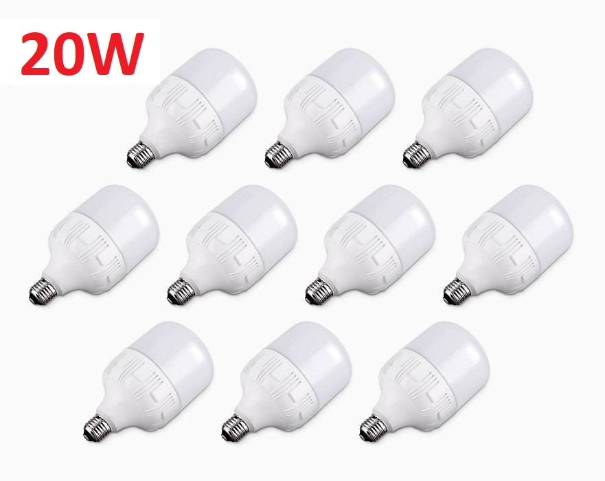 Bộ 10 bóng đèn Led 20W đuôi E27-Bảo hành 12 tháng.
