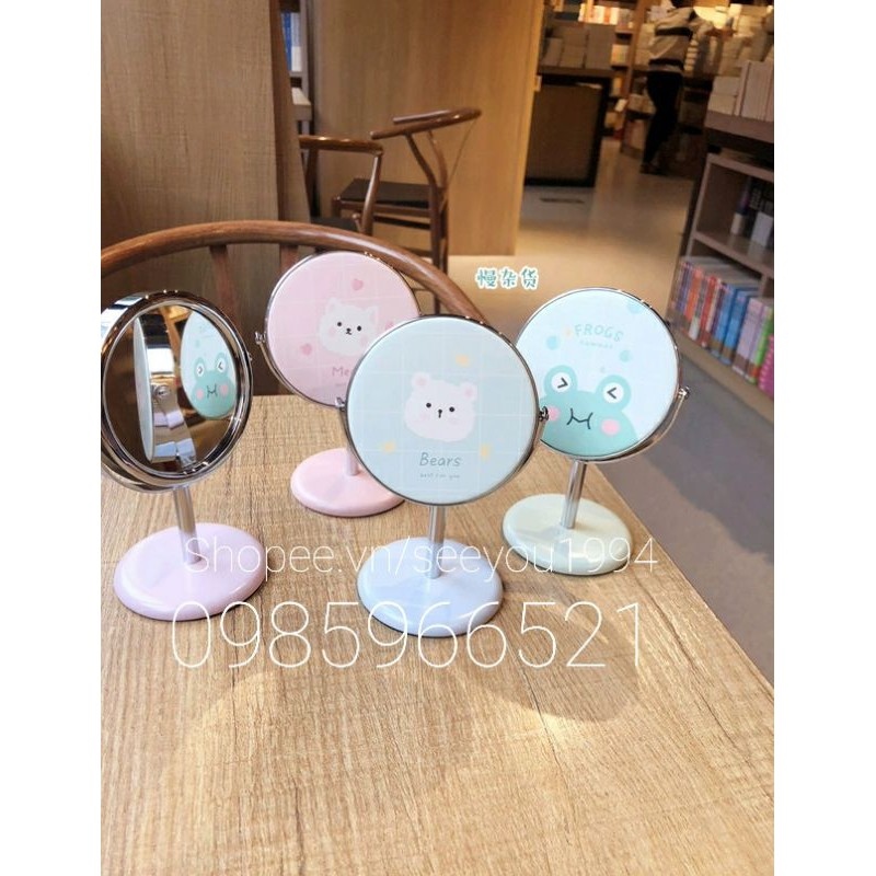 Gương Để Bàn Mini Xoay 360° độ Hình Cute