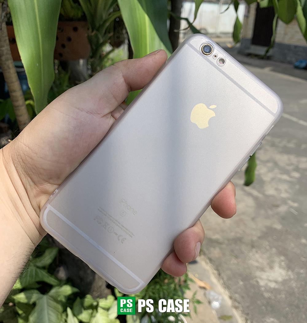 Ốp lưng viền dẻo trong sần nhám iPhone 6 Plus - iPhone 6s Plus- PS CASE phân phối