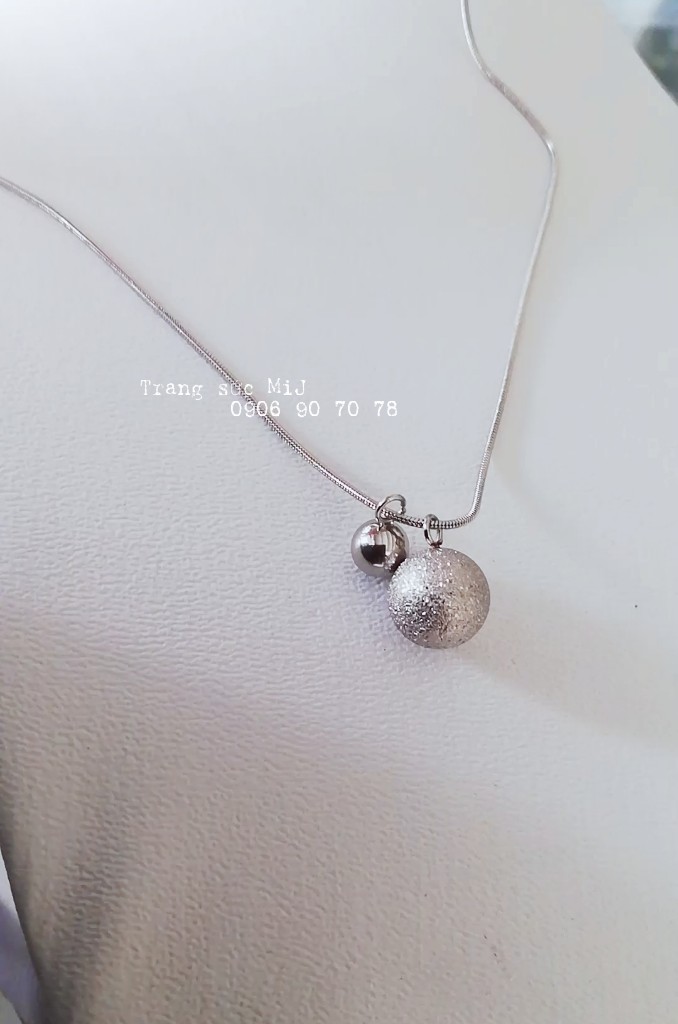 Dây chuyền titan dây mì mặt bi phun cát