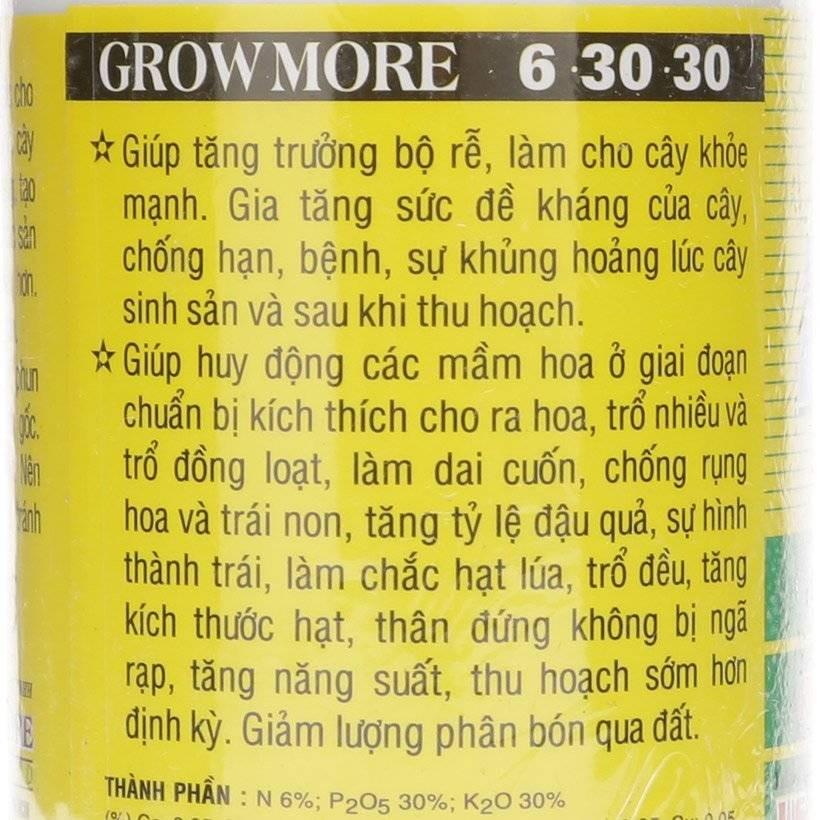 Phân Bón Lá NPK 6-30-30 Grow More lọ 100gram