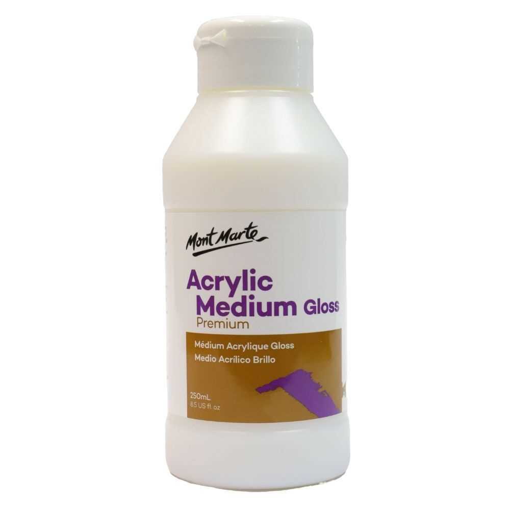 Medium acrylic gloss Mont Marte phủ bóng đất sét, tranh acrylic, tranh số hoá (75ml/135ml)