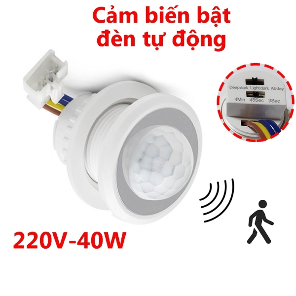 Bảng giá Bộ công tắc cảm biến chuyển động DC1-A dùng để bật tắt đèn khi có người đi qua vùng cảm ứng