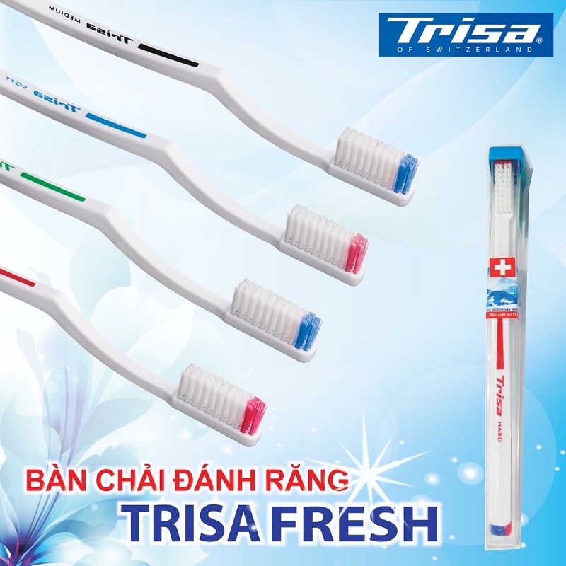 Bàn chải đánh răng Trisa Fresh Thuỵ Sĩ (Cứng/Vừa/Mềm)