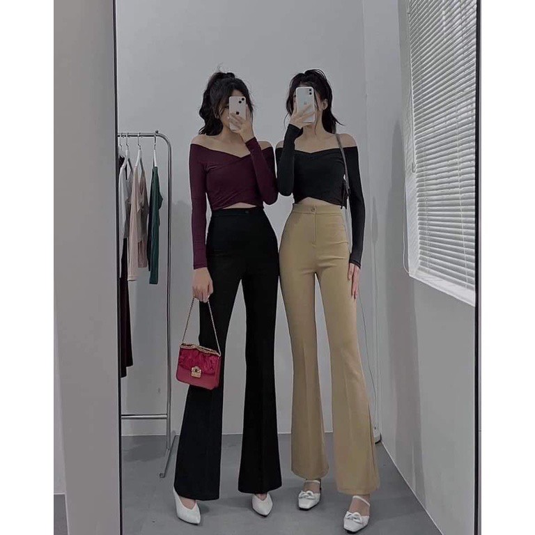 Quần Tây Nữ Ống Loe Lưng Cao Tôn Dáng- mã 48
