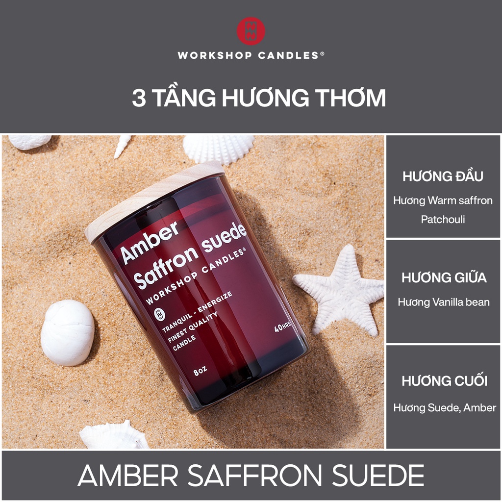 Workshop Candles - Nến thơm Amber Saffron 8oz