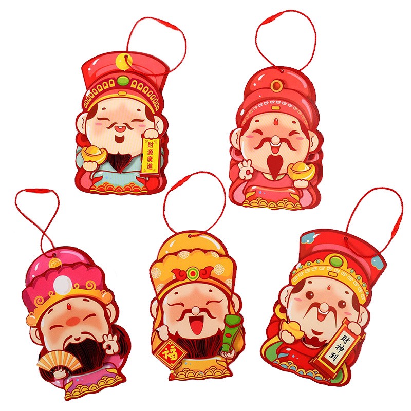Set 4 liễng treo cây tết phụ kiện treo thần tài/mèo chiêu tài