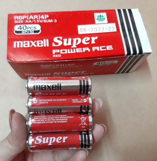 Vỉ 4 Viên Pin Aa 1.5V Super Maxell Đỏ