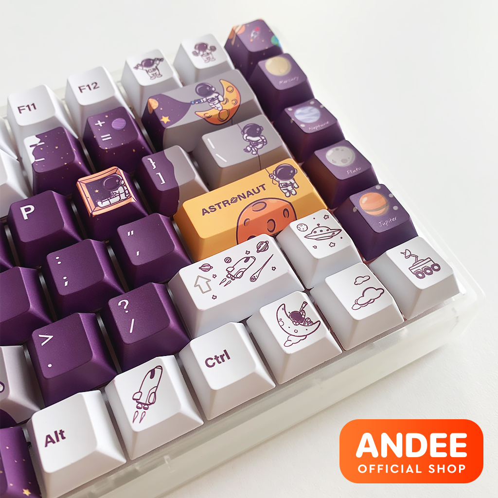 Keycap nút bàn phím Astronaut v2 dyesub PBT màu đẹp 138 nút dành cho bàn phím cơ