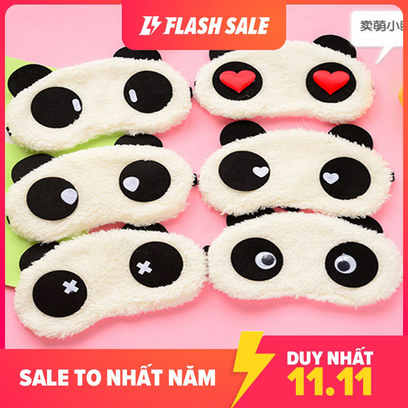 Bịt mắt ngủ eyemask họa tiết gấu panda dễ thương cho mẹ và bé yêu - yoosoo - nhiều biểu cảm dễ thương lựa chọn