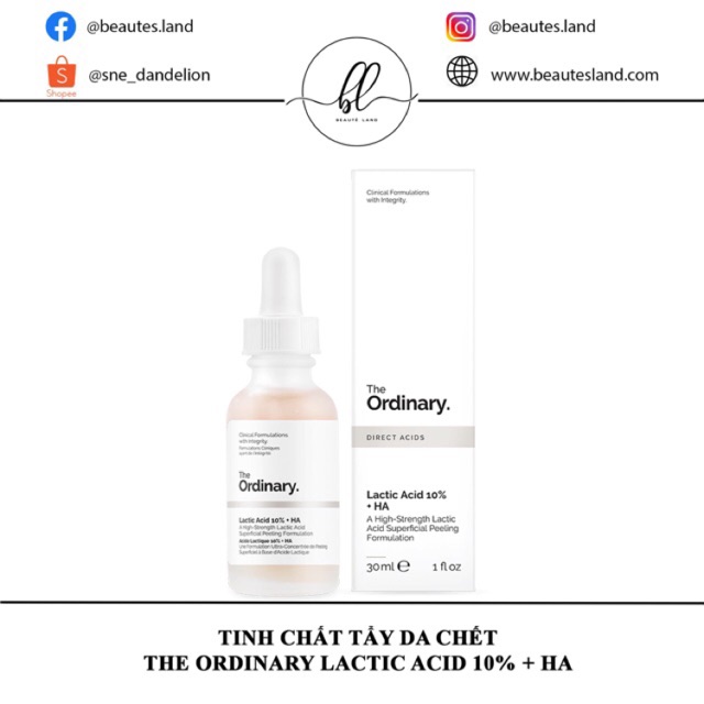 Serum tẩy da chết the ordinary lactic acid 10% + ha 2%