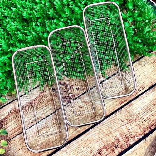 Rổ inox chữ nhật 13x30cm