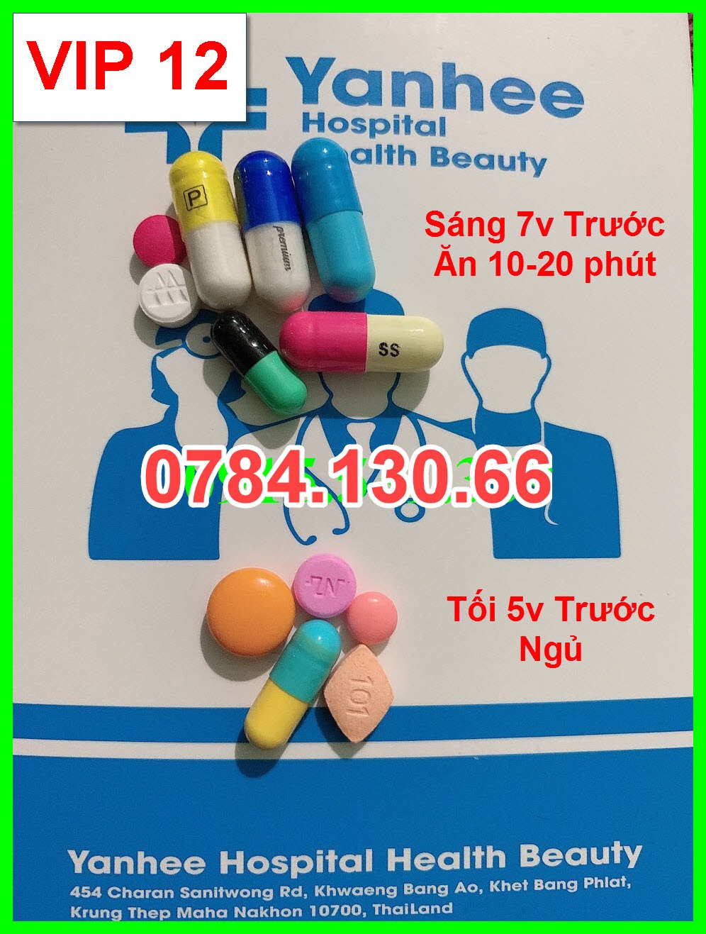 Giảm Cân Cấp tốc Vip 12 Yanhee Thái Lan (uống 12v/ngày, giảm 3-5kg/tuần)