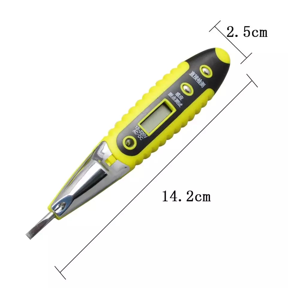Bút thử điện màn hình điện tử tích hợp đèn led hổ trợ soi sáng