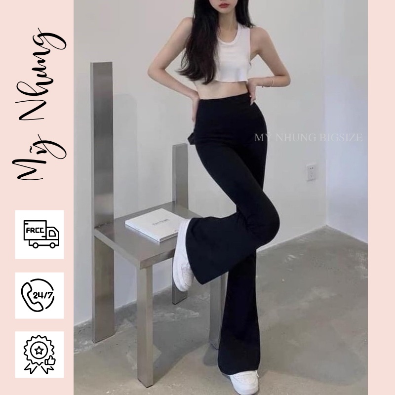 Quần Ống Loe Lưng Thun Bigsize Mặc Siêu Hack Dáng( Xưởng May Mỹ Nhung)