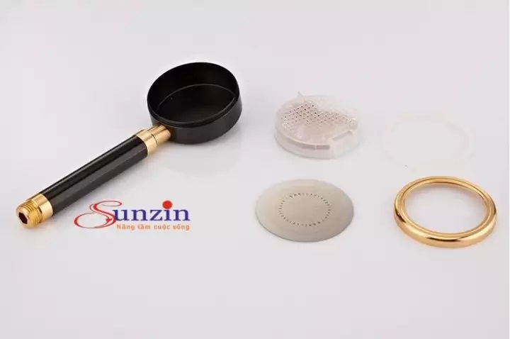 Tay sen tắm tăng áp nhôm (đen vàng)