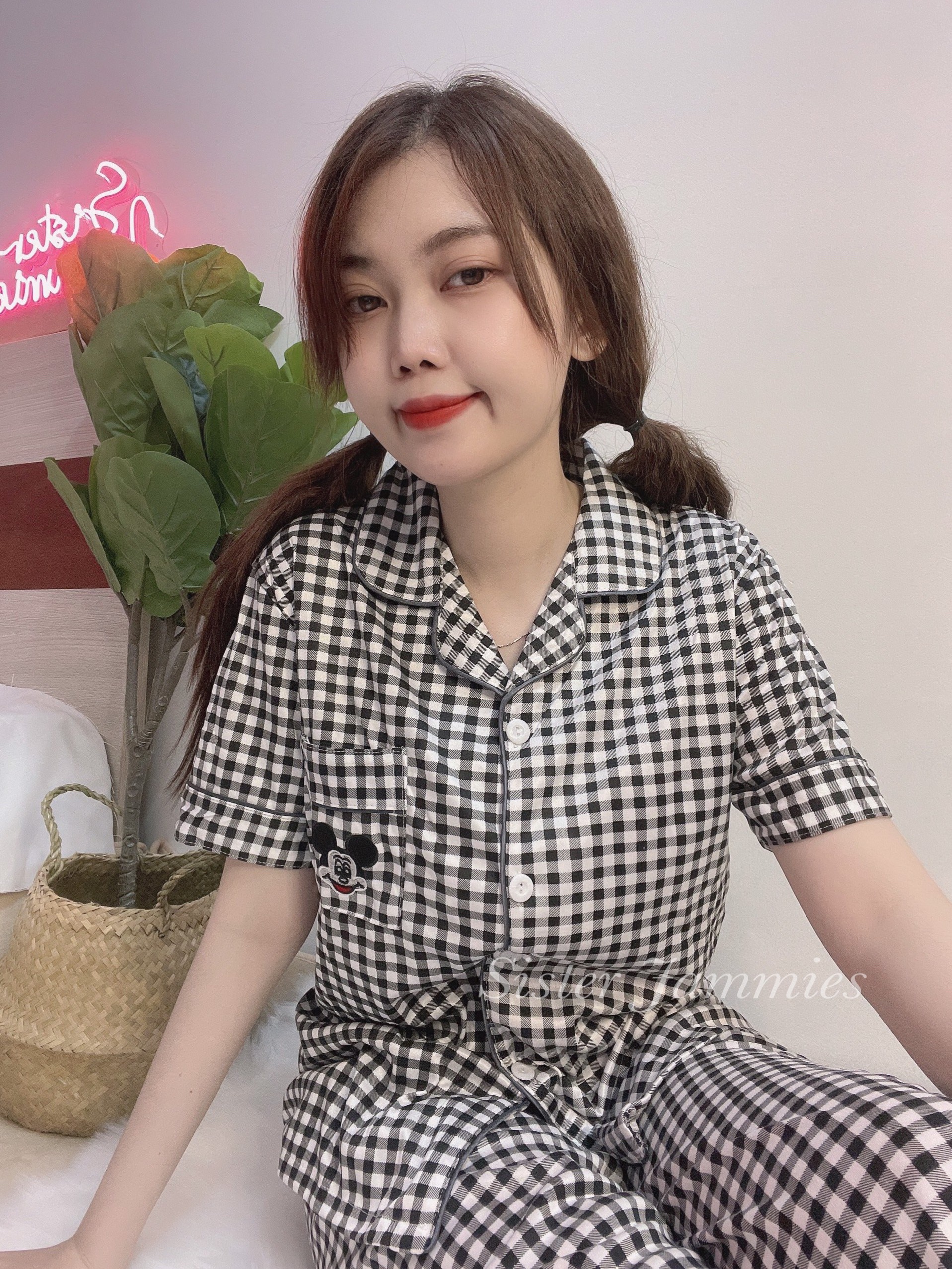 Đồ bộ đồ ngủ pijama nữ Black Caro
