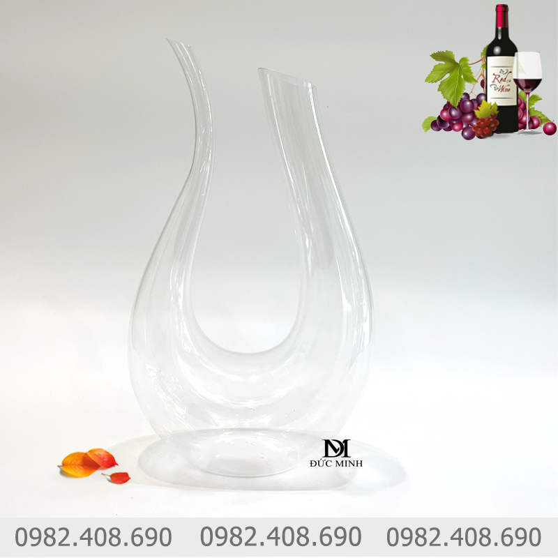 Decanter thiên nga - Bình thở rượu vang chữ U 1500ml