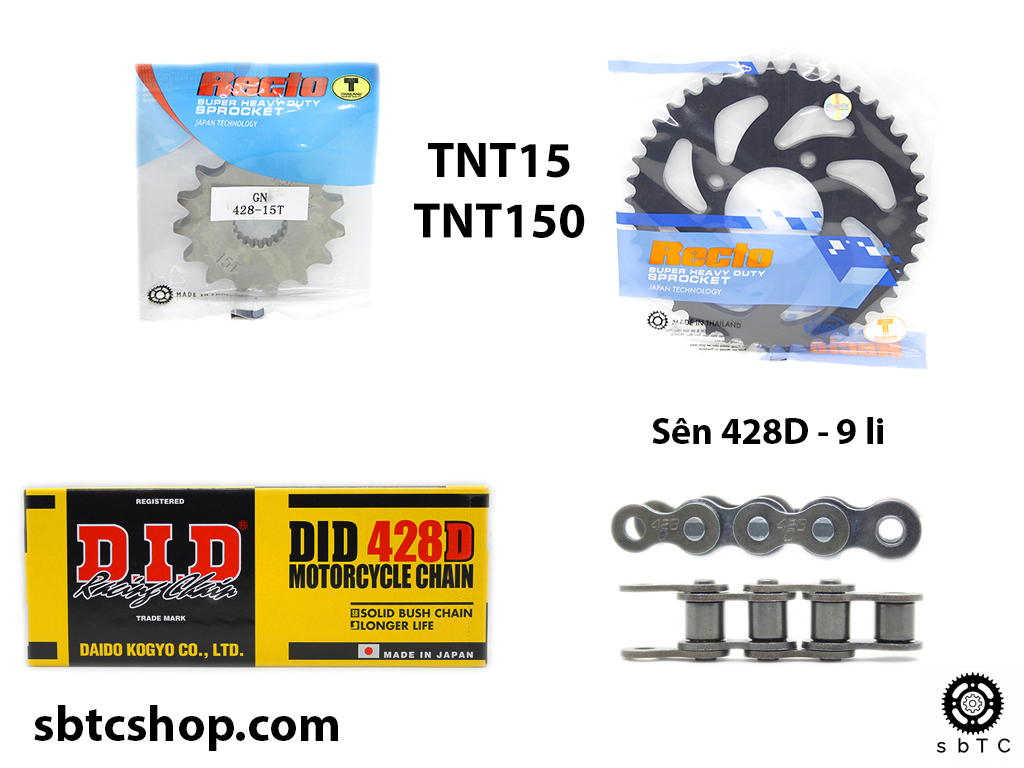 [HCM]NSD Nhông dĩa RECTO sên DID Benelli TNT 150 TNT15 TNT150 chính hãng