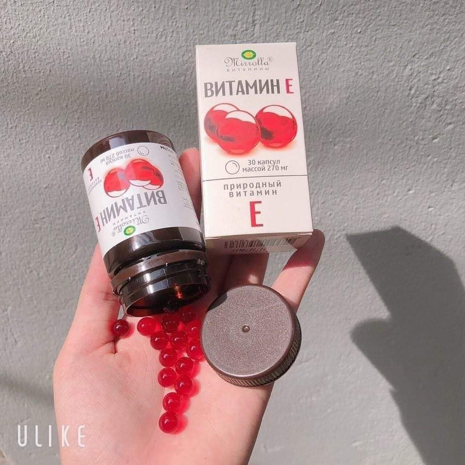 Vitamin E Đỏ Nga Mirrolla, hộp 30 viên