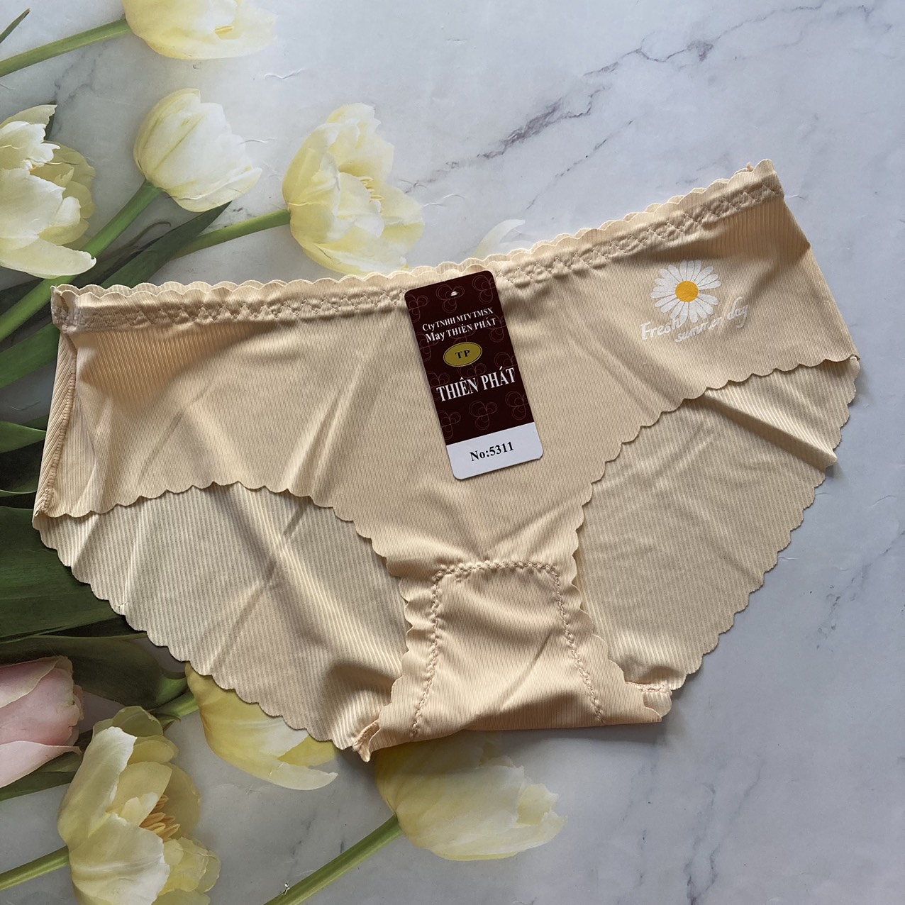 Quần lót nữ thun lạnh gân in hoa cỡ 45kg đến 55kg QL5310 QL5311