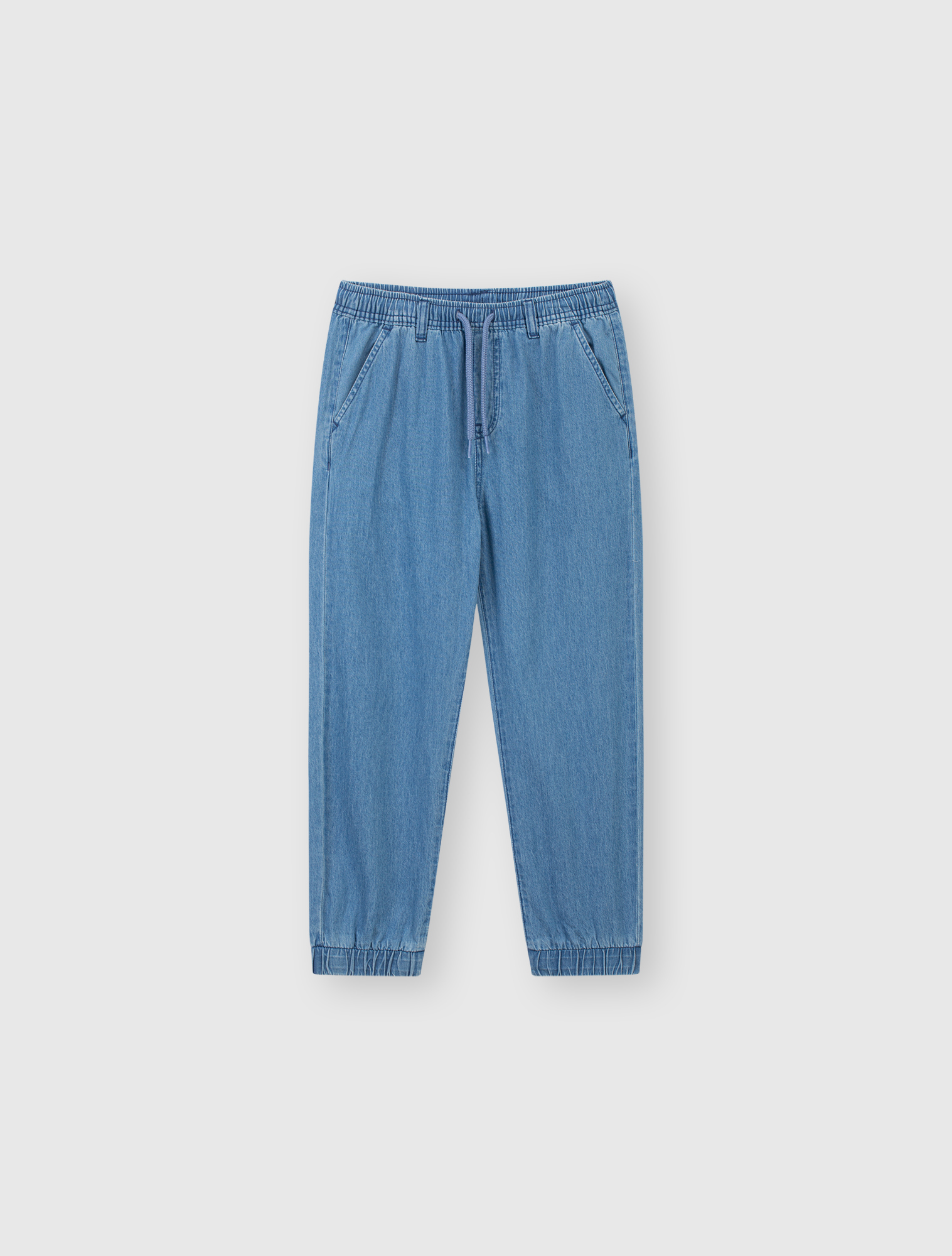 Quần jeans bé trai canifa cotton cạp chun dáng jogger 2bj24s001