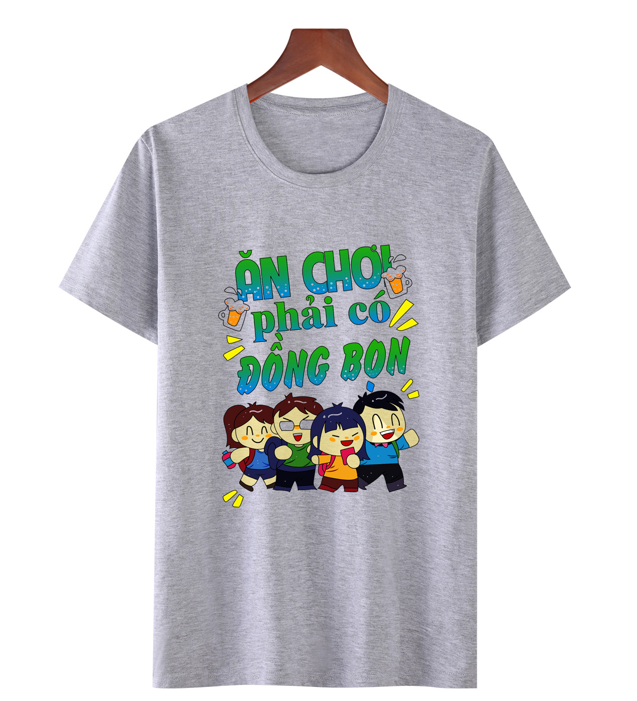 Áo thun nam, áo phông nam ĂN CHƠI PHẢI CÓ ĐỒNG BỌN chất vải cotton Hàn Quốc, áo nhóm, form rộng, unisex  ATDL21 thương hiệu Lavie Clothing