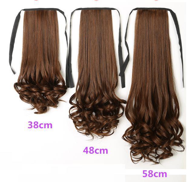 [HCM]Tóc giả cột xoăn đuôi 48cm D15L [nâu vàng 2/30]