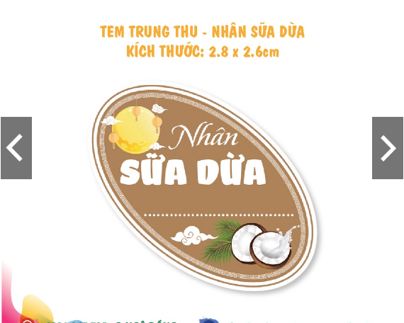 Tem Dán, Nhãn dán Nhân Bánh Trung Thu - Hình Elip mới.