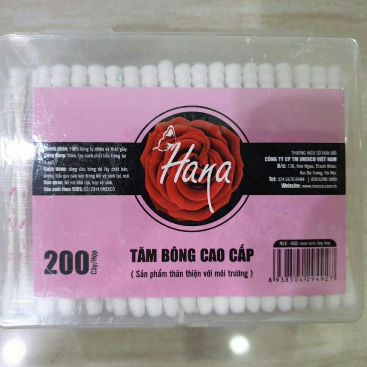 [Combo 4] Tăm bông cao cấp Hana lõi giấy 200 que