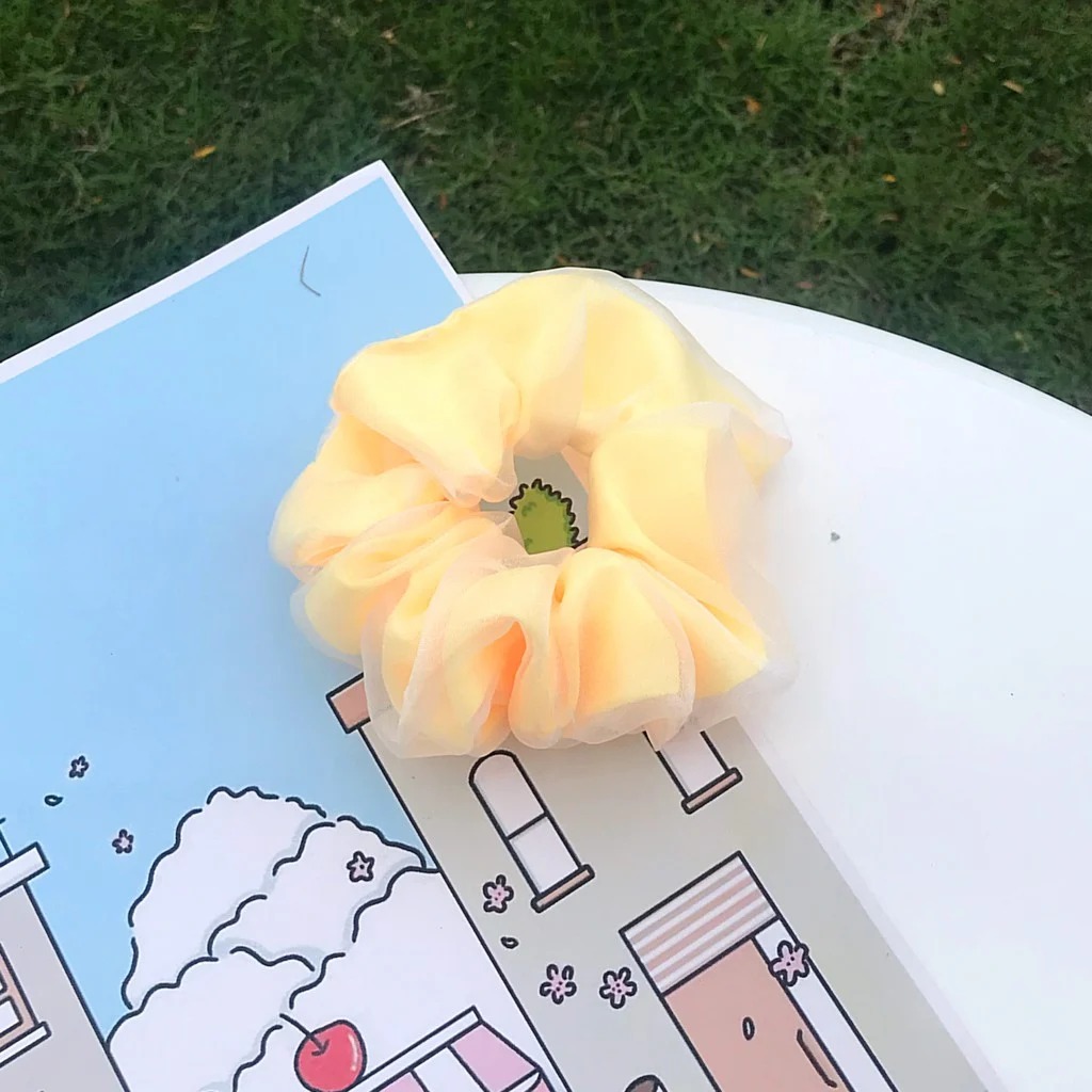 Dây buộc tóc Scrunchies Bong Bóng 2 lớp cột tóc