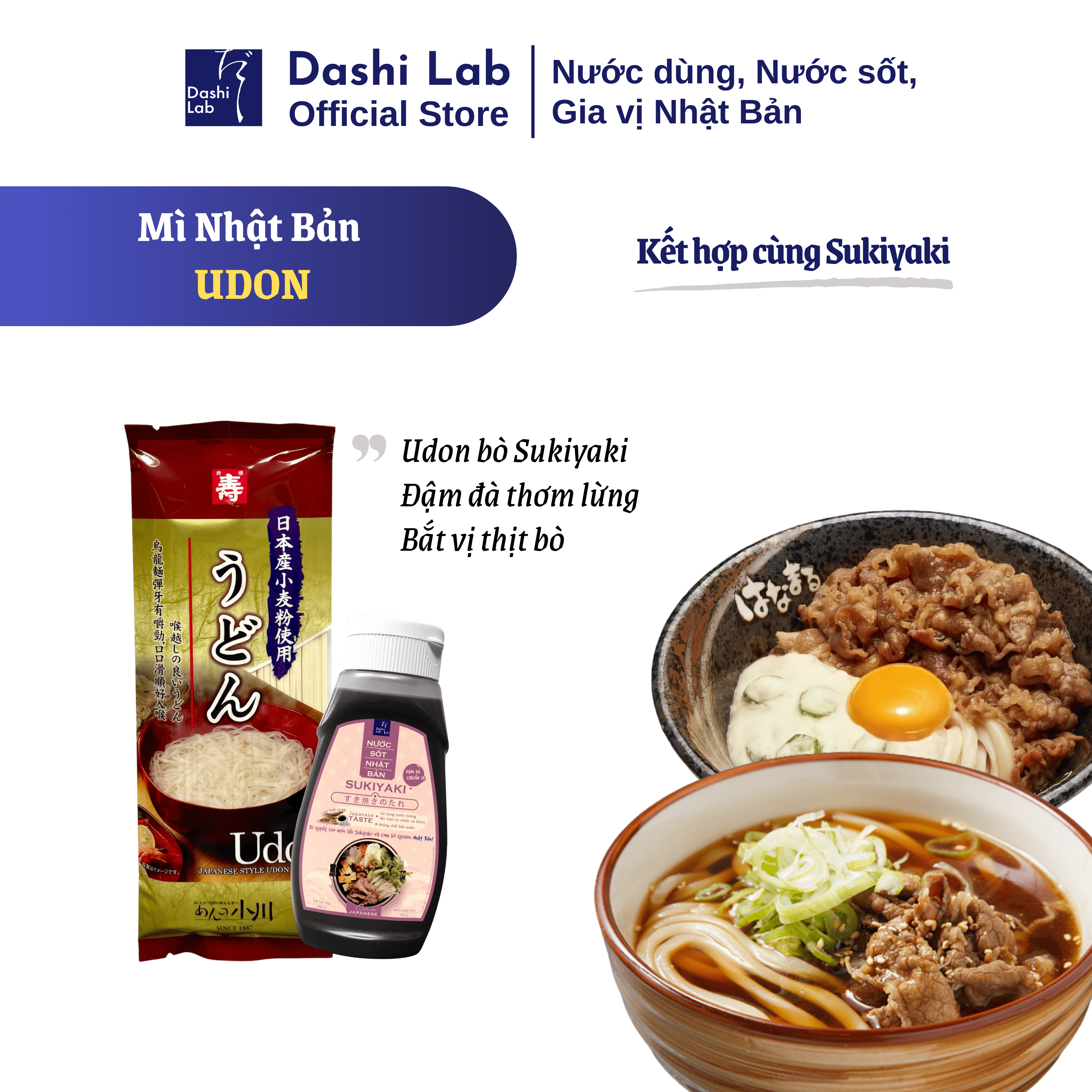 Mì Udon Cao Cấp Nhật Bản OGAWA SEIMEN Truyền Thống Nhật Bản Gói 200g Sợi Dẹt chống ngán Dai Mướt Dùng Nước hay Khô Đều Ngon