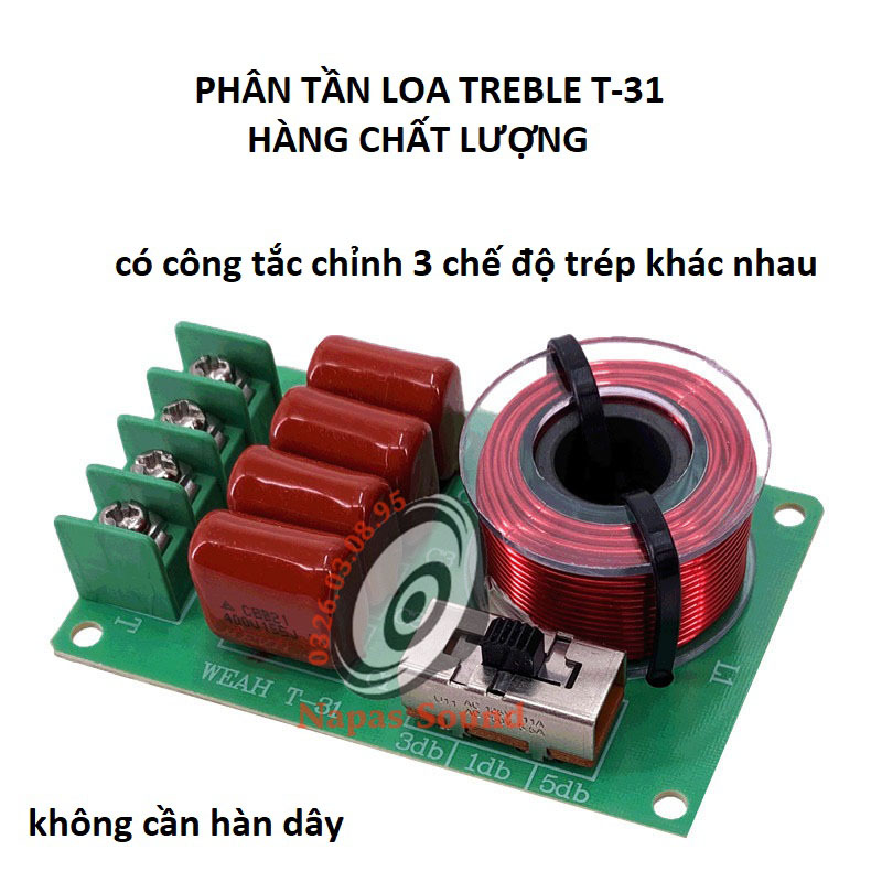 Phân tần loa trép rời - phân tần dành cho loa treble - giá 1 đôi - phân tần chống cháy treble