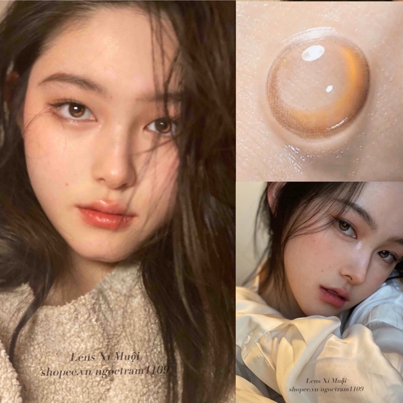 Lens mắt màu nâu ánh trăng có độ