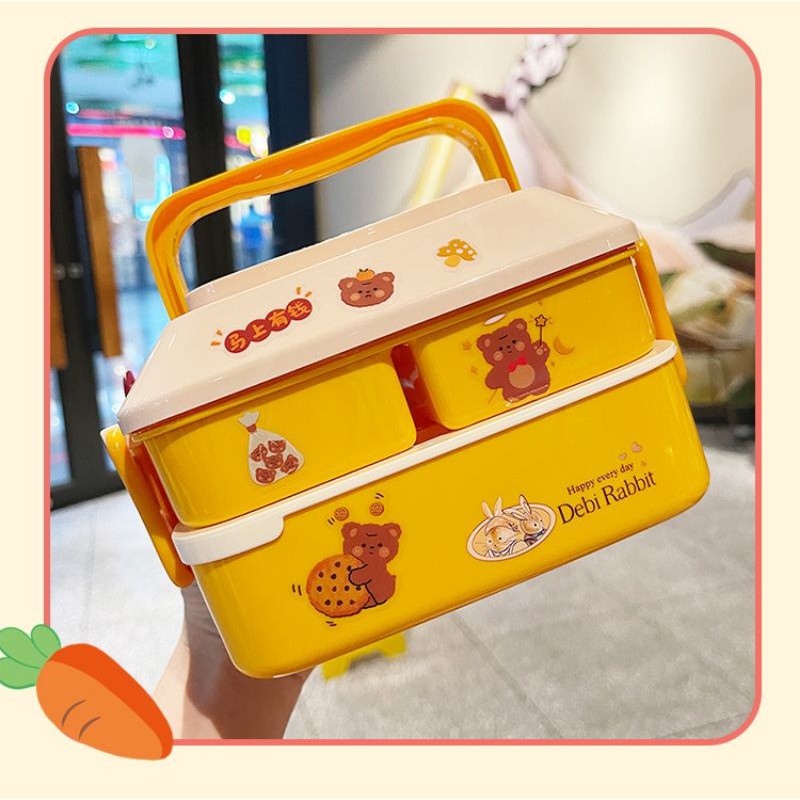 [ hàng chất lượng] Hộp Đựng Cơm Hình Cute - Hộp Đựng Cơm Trưa Văn Phòng