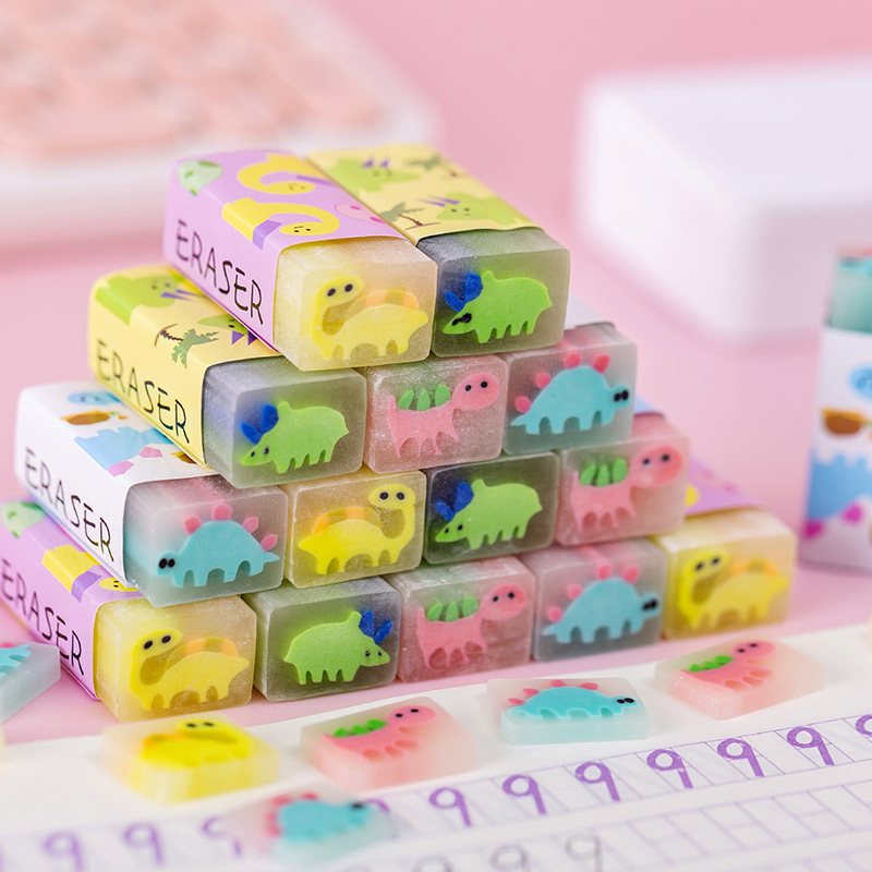 Cục tẩy gôm gôm tẩy mềm 2b hình hoa quả trong suốt có hương thơm/ tẩy hình thỏi chữ nhật cục tẩy dạng thanh dài đơn shoper