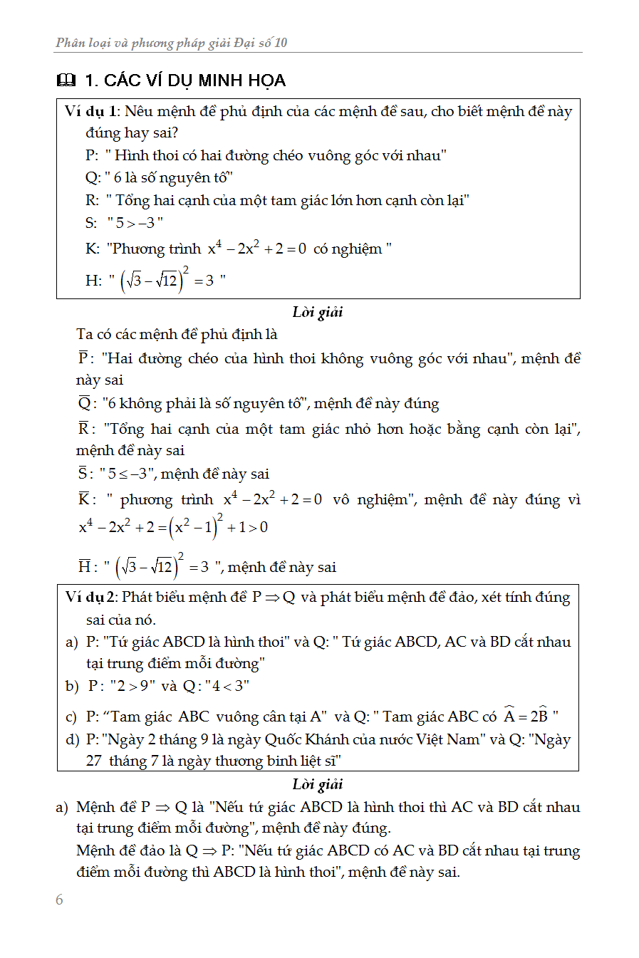 Phân Loại Và Phương Pháp Giải Đại Số 10