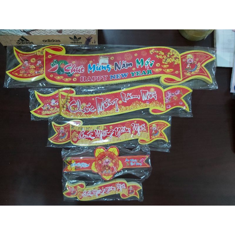 Combo 10 tấm decal dán chúc mừng năm mới