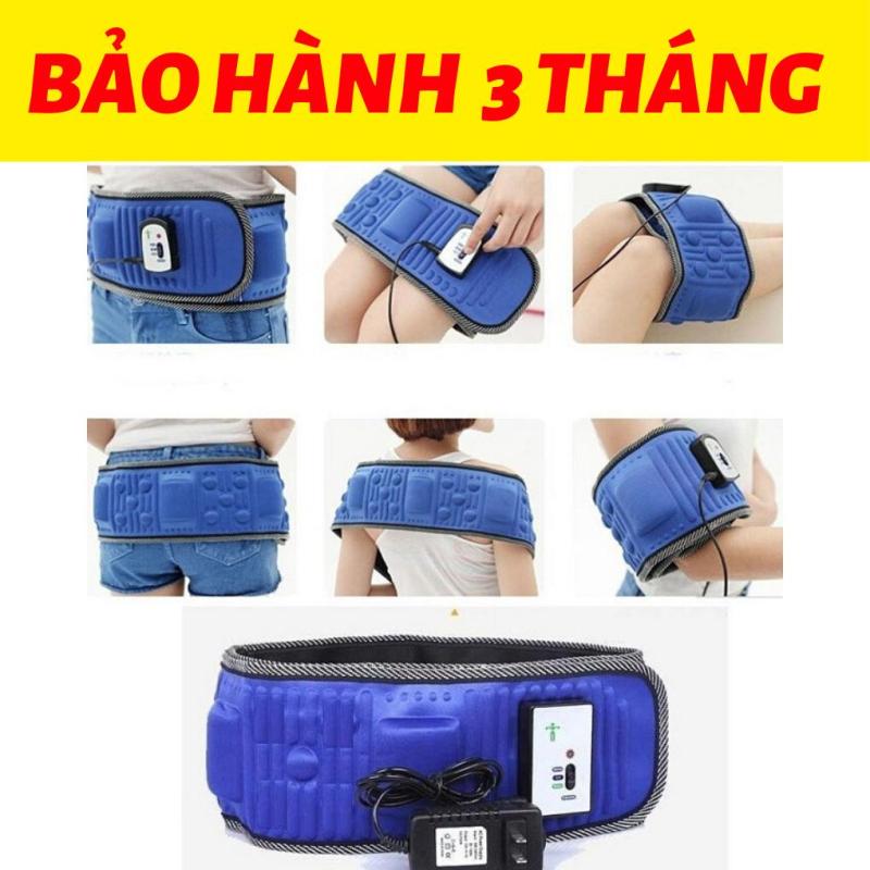 Đai massage giảm mỡ bụng X5 dùng điện kèm bộ chuyển dổi màu xanh đậm có thể mang du lich Bảo hành 3 tháng