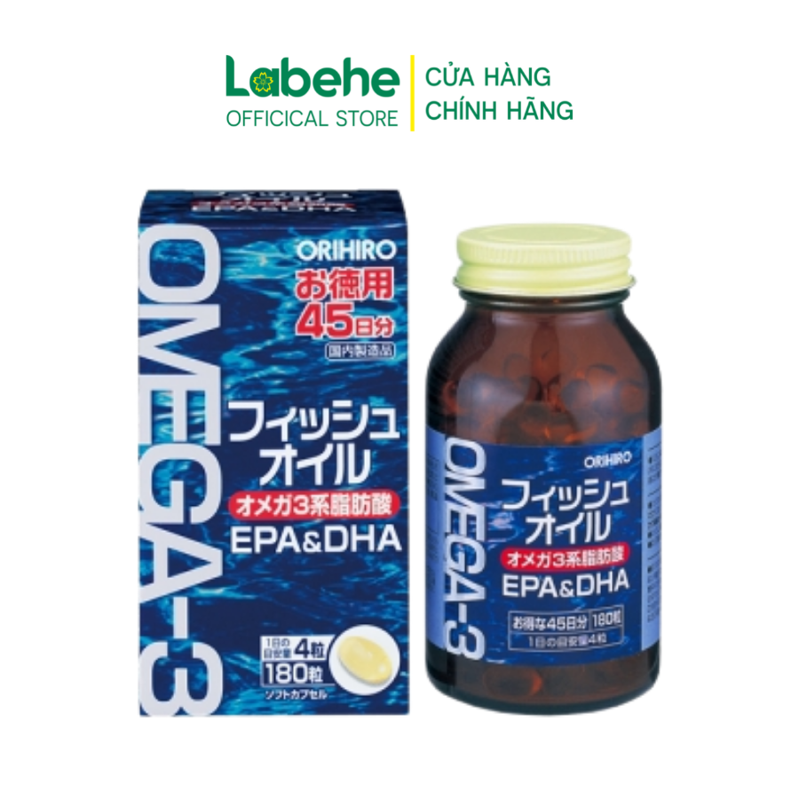 Viên Uống Dầu Cá Omega 3 Orihiro 180 Viên Phòng Ngừa Các Bệnh Tim Mạch
